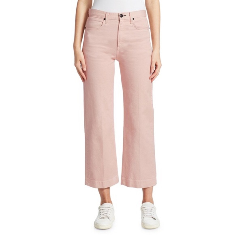 Rag & Bone Justine High Waist Wide Leg Pink Jeans
